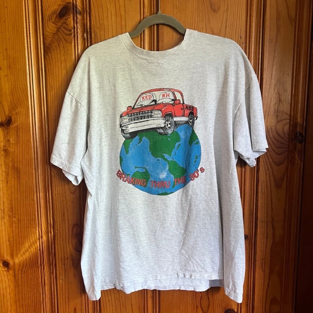 Oneita XL 90s Graphic T-Shirt Gray Regular